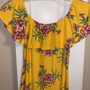 Beautiful Yellow Floral Maxi Dress